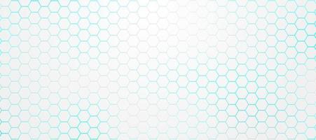 Abstract white, gray hexagon pattern on light blue neon background technology style. Modern futuristic geometric shape design. Can use for cover template, poster, flyer, print ad. Vector illustration