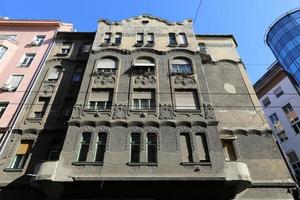 Buildings and structures on the streets of Budapest, the capital of Hungary. photo