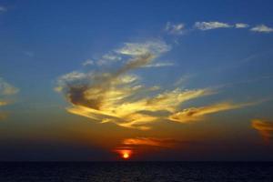 Colorful sunset at the end of the day. photo