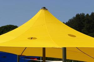 Umbrella to protect the sun in a city park in Israel photo