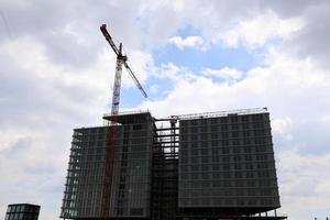 Work and working tools at the construction site photo