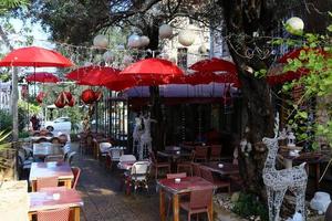 Umbrella to protect the sun in a city park in Israel photo