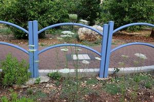 Fence in a city park on the Mediterranean Sea in Israel photo