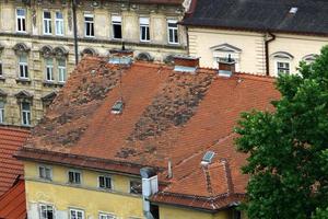 Tiled roofs of the city of Ljubljana the capital of Slovenia. photo