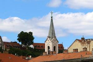 Buildings and structures on the streets of Budapest, the capital of Hungary. photo