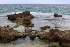 Mediterranean coast in northern Israel photo