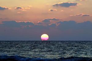 Colorful sunset at the end of the day. photo