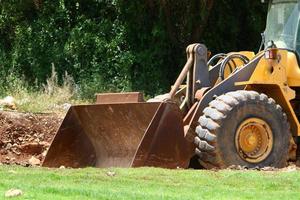 Work and working tools at the construction site photo