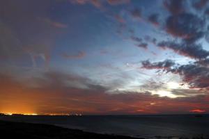 Colorful sunset at the end of the day. photo