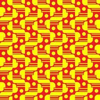 geometric design pattern shape with red and yellow color vector