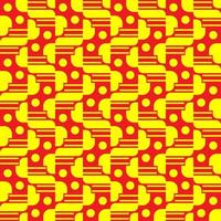 geometric design pattern shape with red and yellow color vector