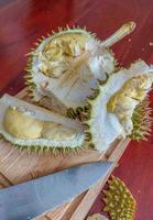 Ripe sweet yellow durian. photo