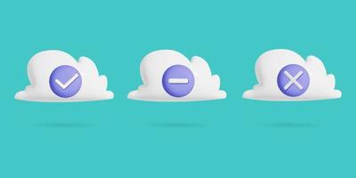 3d vector Cloud storage with check mark icon design