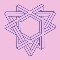 Impossible optical illusion shapes. Modern Logo. Optical art objects. Impossible figures. Line art pattern. Unreal geometric object. vector