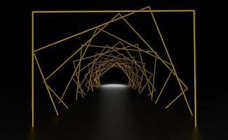 square tunnel empty in black composition background ,display and minimalist mockup  ,Concept 3d illustration or 3d render photo