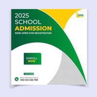 New school Admission social media post template vector