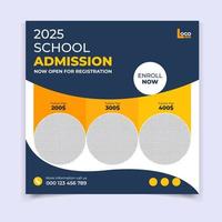 New school Admission social media post template vector