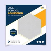 New school Admission social media post template vector