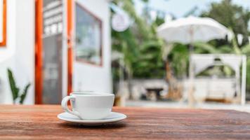 Coffee cup in coffee shop photo