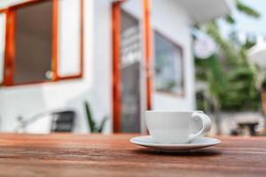 Coffee cup in coffee shop photo