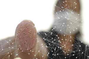 Fingerprint scan provides security access. photo