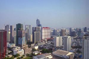 Beautiful Bangkok cityscape with high rise and low rise building photo