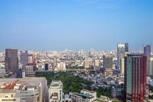 Beautiful Bangkok cityscape with high rise and low rise building photo