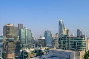 Beautiful Bangkok cityscape with high rise and low rise building photo