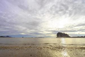 Beautiful sunset time scenic at the beach photo