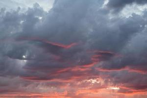 Sky with red-colored clouds photo