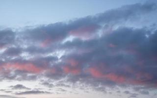 Sky with red-colored clouds photo