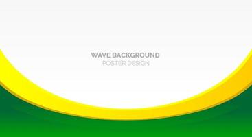 wave green and yellow background vector
