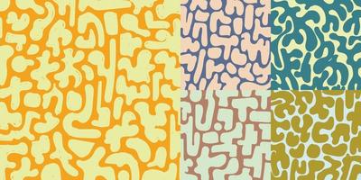 Set of abstract hand drawn organic free forms rounded shapes pattern background vector