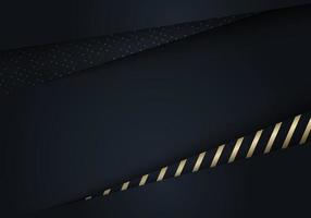 3D elegant template abstract background black paper art layer with gold stripes pattern vector