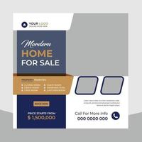 Trendy real estate house sale and home rent advertising geometric modern square Social media post banner layouts set for digital marketing agency. Business elegant Promotion template design. vector