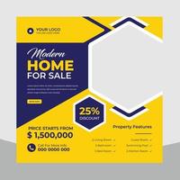 Trendy real estate house sale and home rent advertising geometric modern square Social media post banner layouts set for digital marketing agency. Business elegant Promotion template design. vector