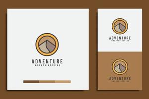 plantilla de diseño de logotipo, con un simple icono de aventura en la montaña vector