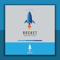 logo design template, with rocket icon, suitable for logo design for kids, adults, and your business vector