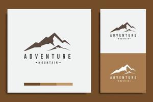 plantilla de diseño de logotipo, con un simple icono de aventura en la montaña vector