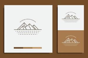 plantilla de diseño de logotipo, con un simple icono de aventura en la montaña vector