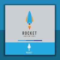 logo design template, with rocket icon, suitable for logo design for kids, adults, and your business vector