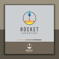 logo design template, with rocket icon, suitable for logo design for kids, adults, and your business vector