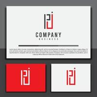 Logo design template, with a combination of letters P and J geometric icons, perfect for your business brand vector