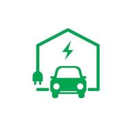 stock de icono de vector de coche eléctrico