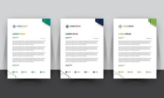 Modern, creative and clean business letterhead template in different colors vector