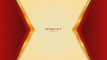 Abstract luxury geometric elegant red gold background design vector