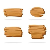 set of wooden signs board cartoon vector illustration element