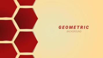 Abstract red geometric hexagonal background design vector