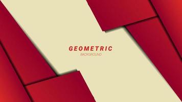 Abstract red elegant geometric origami background design vector