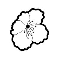 Monochrome Sakura Line for decoration crafts project, card, background and any design. Vector illustration about botanical nature.